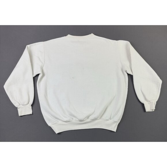 Rare Vintage 90s Drake University Crewneck Sweater White Medium Iowa Spellout - Picture 2 of 14